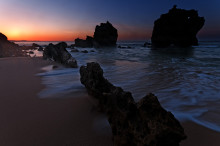 sandstone rock formations, Algarve, Portual
