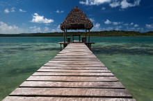 wooden walkway, Ile aux Nattes, Madagascar